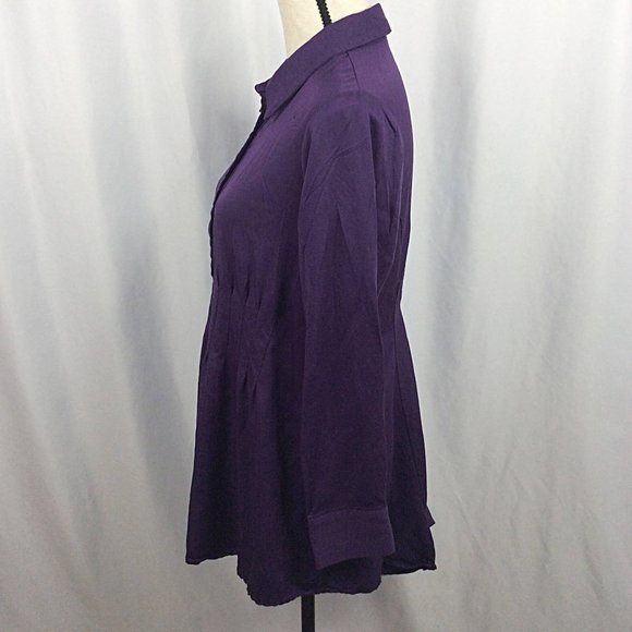 Soft Surroundings Allegretti Tunic Top Womens Size Small Long Sleeve Button Down - Picture 5 of 11